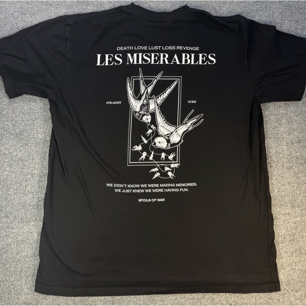 Bad Moon Print Press Les Miserables Heavyweight Graphic T Shirt XL Black